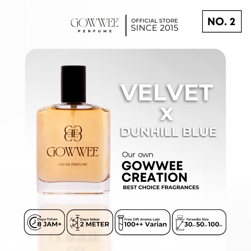 Gowwee Parfum - Velvet x D Blue - Parfum cewek Tahan Lama Aroma Fresh Mewah  Extrait parfume | farpu