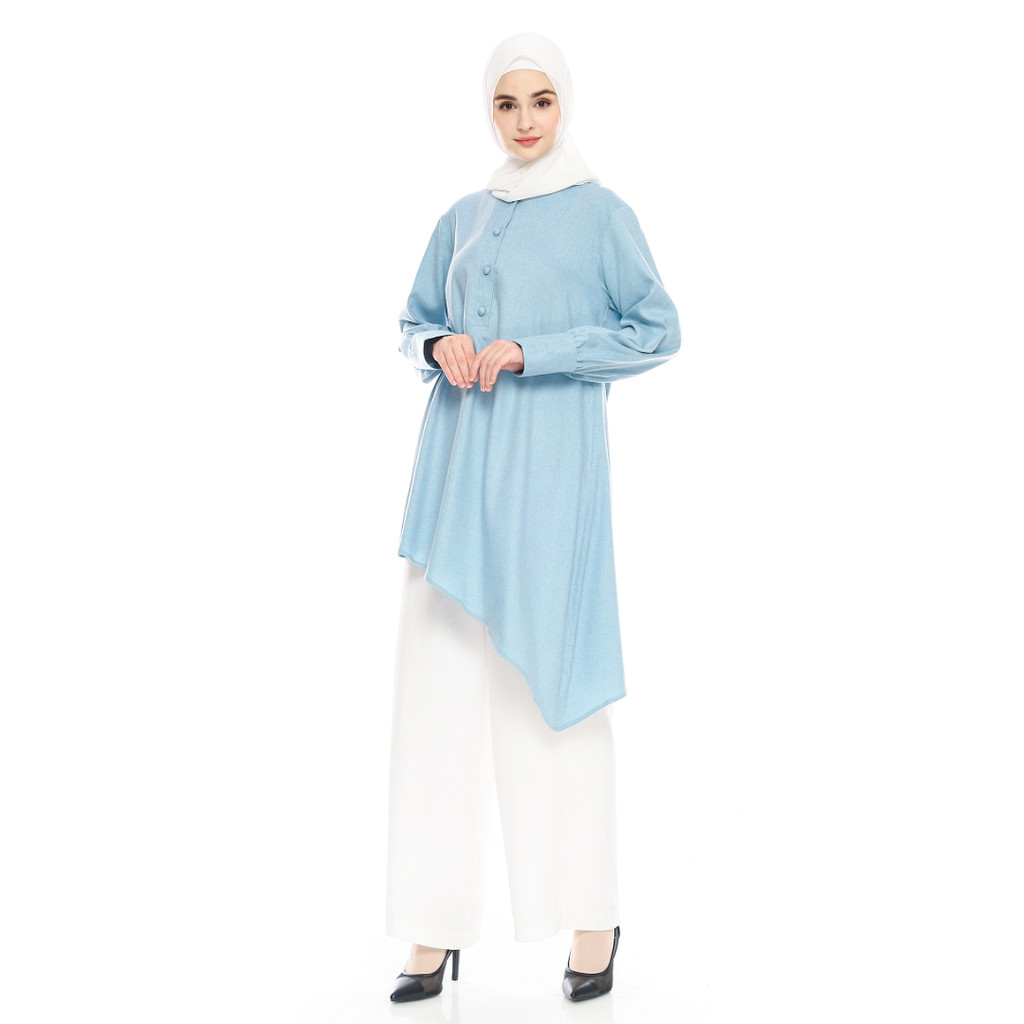 KANZATA-Baju Tunik Atasan Baju Kerja Wanita Terbaru Bahan Katun Madinah Premium