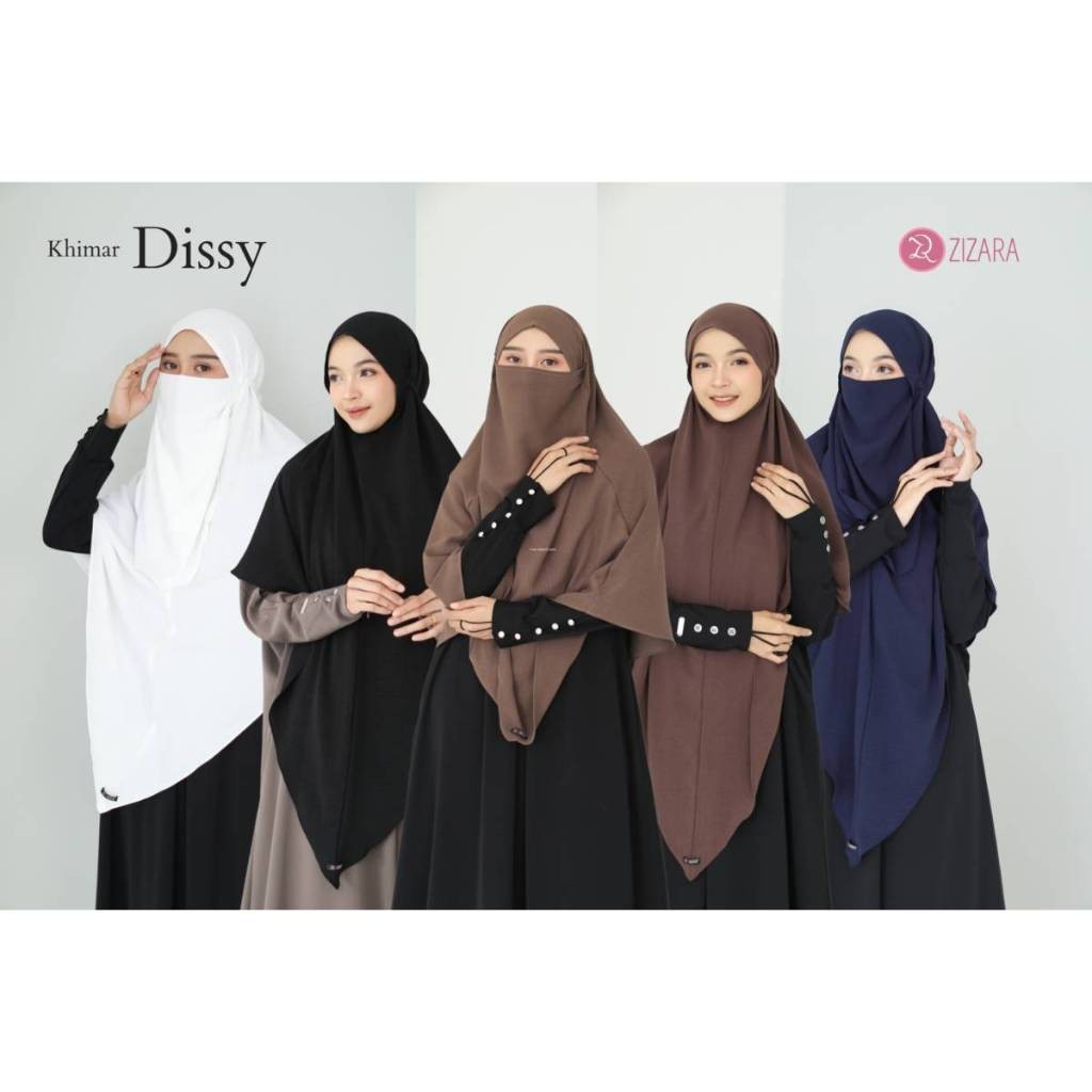Dissy Khimar Zizara Jilbab Syari Jumbo Instan Tali Langsung ada Cadar Niqob
