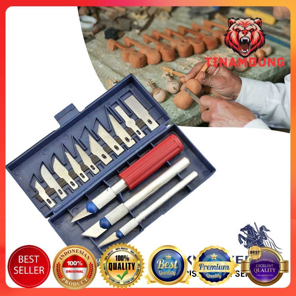 

KNIFEZER Set Pisau Ukir Seni 13 in 1 Crafting Knife 3 Handle - A-003