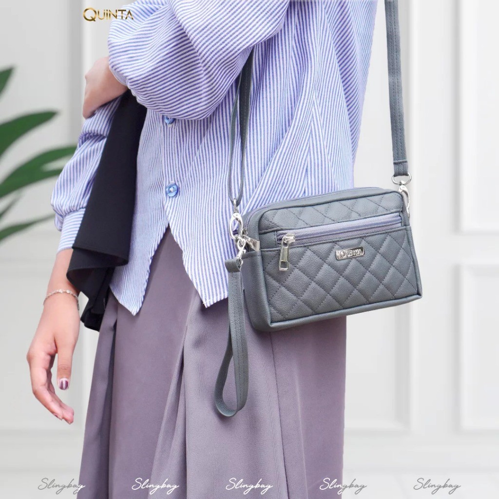 Quinta Tas Selempang Talitha Mini Sling Bag Wanita Muat Hp Hand Bag Lucu Elegan Mewah Berkualitas