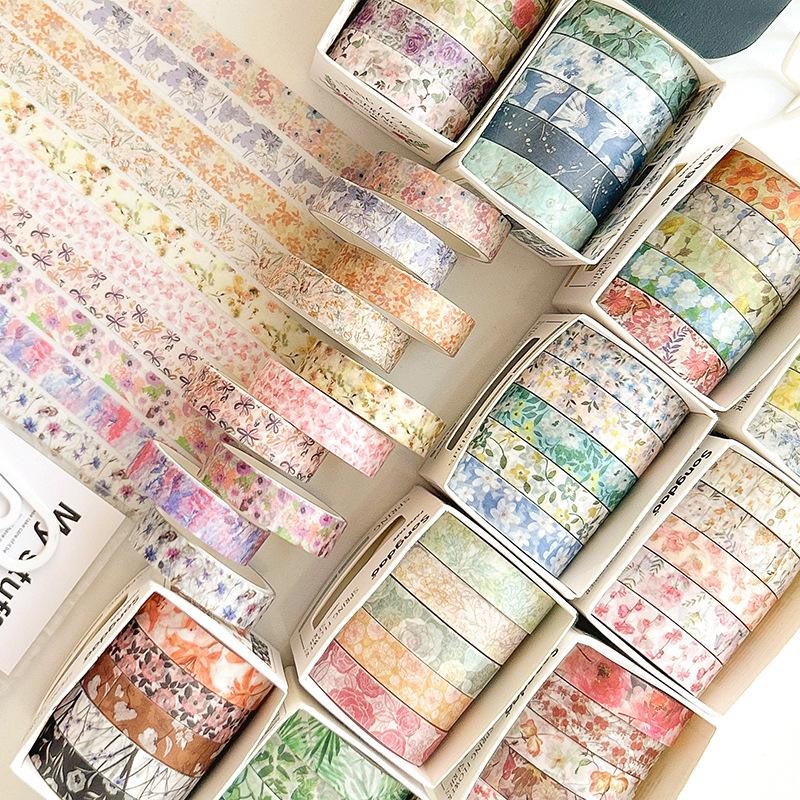 

5 Rolls Washi Tape Masking Tape SPRING FLOWER FEST EDITION Journal Planner Scrapbook