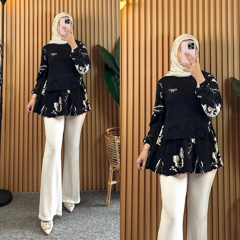 BEST SELLER/ LAURA BLOUSE PLISKET PREMIUM / ATASAN PLISKET / ATASAN WANITA IMPORT