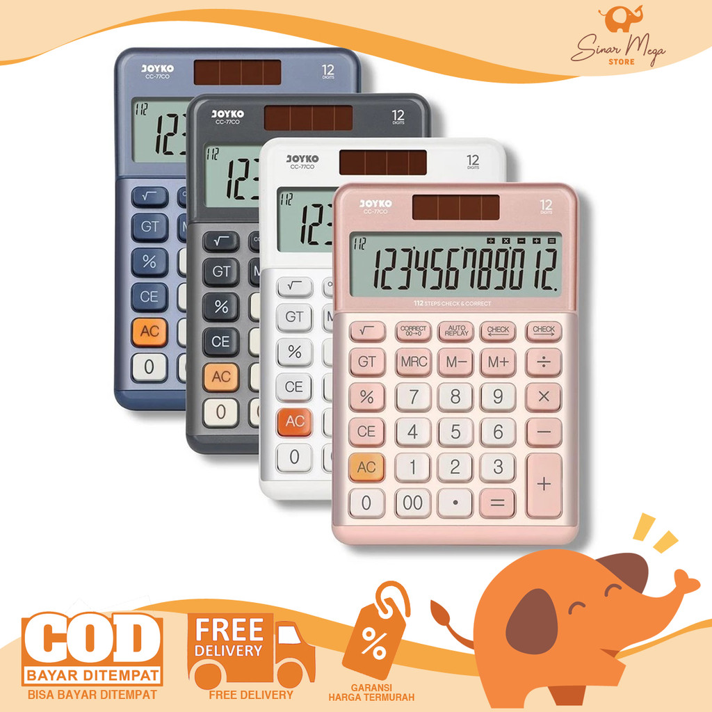 

JOYKO Calculator / Kalkulator CC-77CO Alumunium Surface 12 Digit Murah Berkualitas