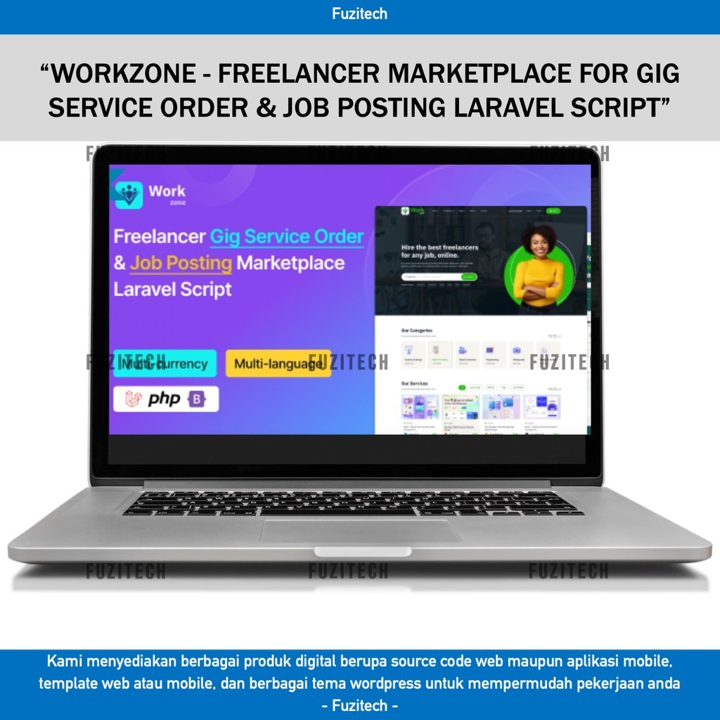SOURCE CODE APLIKASI WEB WORKZONE - FREELANCER MARKETPLACE FOR GIG SERVICE ORDER & JOB POSTING LARAV