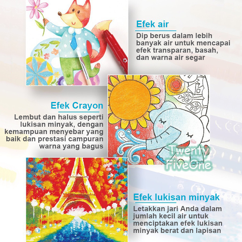 

YUH Grasp Sedang Crayon Orinal 12/24/36/48 Warna Water Soluable Crayon Krayon Mewarnai