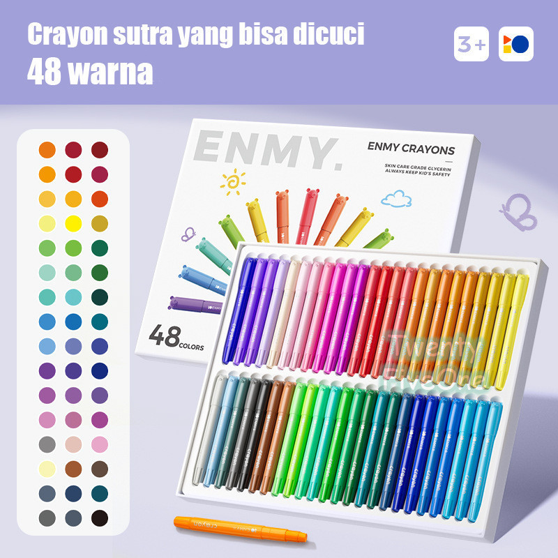 

【ready】Krayon Dapat Dicuci Air Crayon Putar Inti untuk Anak Melukis tanpa Mengusap Tangan Batuan Lukis