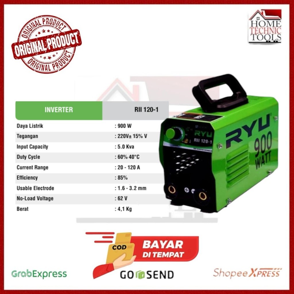 RYU MESIN LAS LISTRIK 900 WATT / RII120-1 / MESIN LAS INVERTER RYU