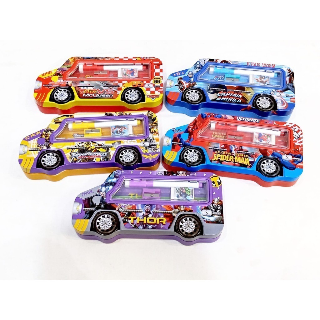 

Kotak Pensil Kaleng mobil ada isi / Pensil Case Karakter Lucu B-866