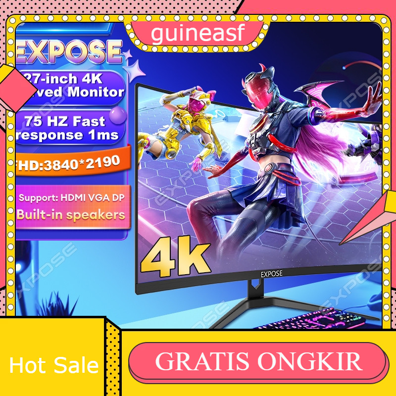 Expose-Monitor Gaming pc Monitor 24 inch Monitor Second 75HZ IPS178 HDMI+VGA PS3/PS4 Garansi 3 tahun
