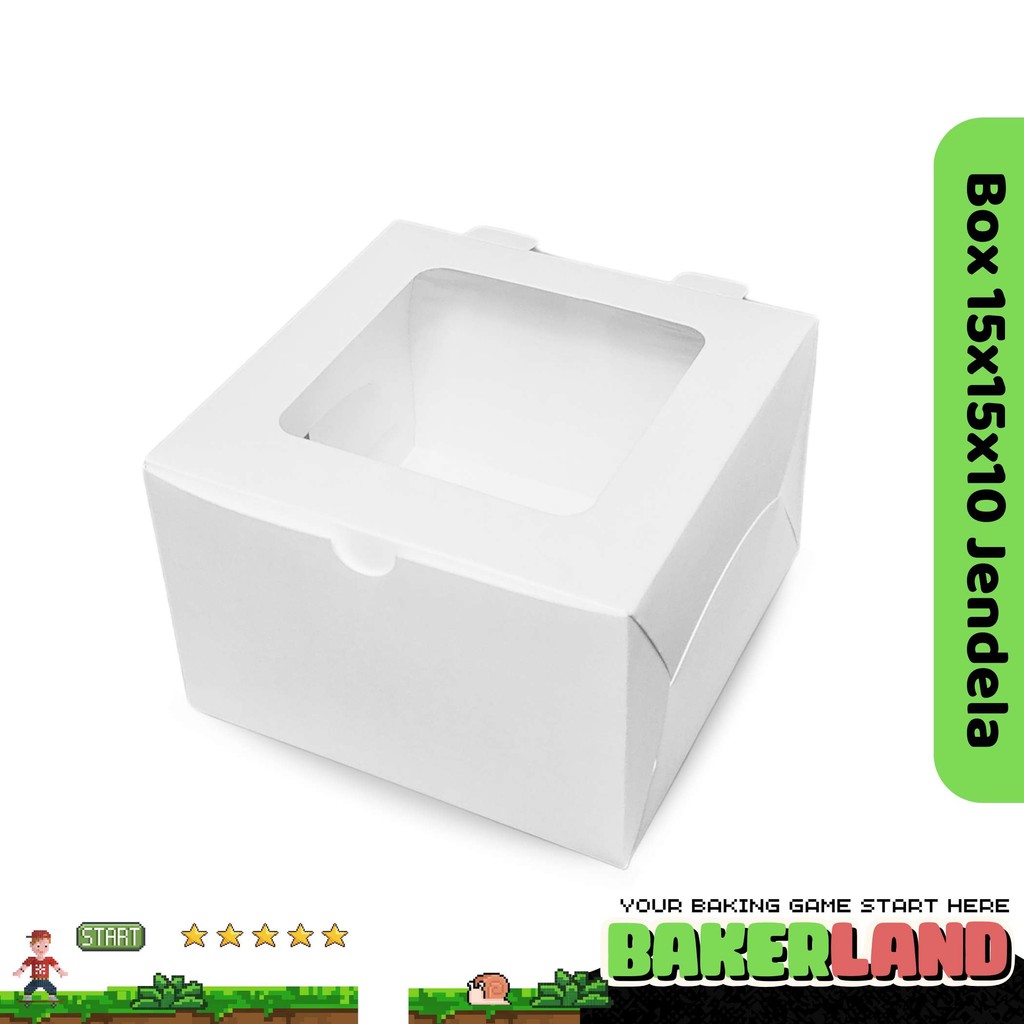 Box 15x15x10 Ivory / Box Snack / Dus Mini Cake / Dus Korean Cake / Dus Chiffon /  Box Pancake