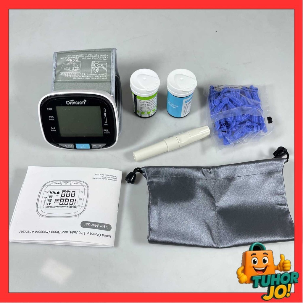 TaffOmicron Tensimeter Digital Pengukur Tekanan Darah Gula Darah - GUP-W5