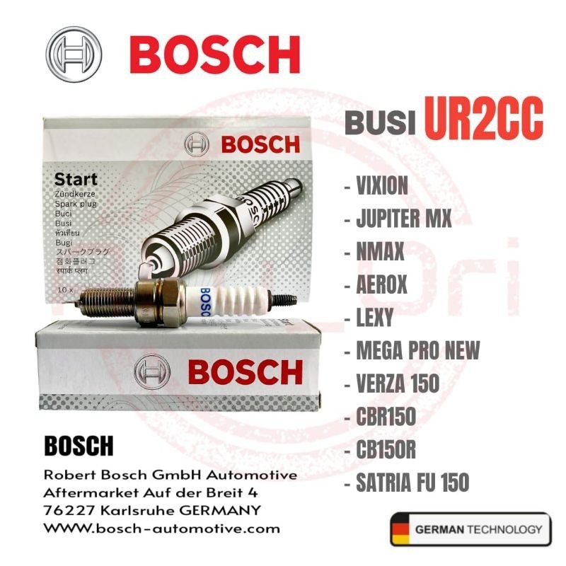 BUSI BOSCH UR2CC untuk motor vixion jupiter mx nmax lexi satria fu (cr8e)