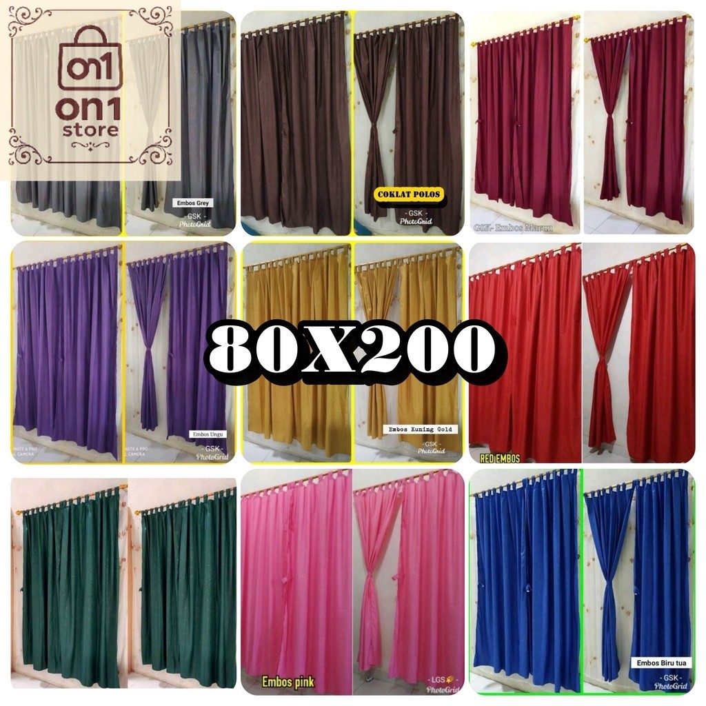 Gorden Termurah / Gorden Jendela Polos EmboS Minimalis | Hordeng Korden Selambu Slambu Gordyn Tirai 