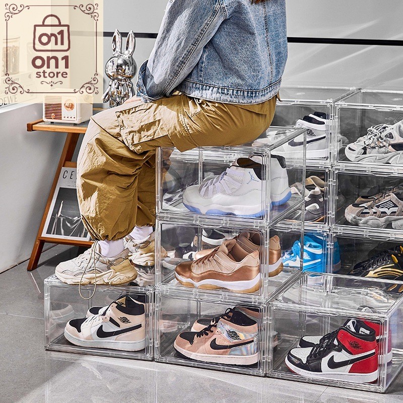 Rak Sepatu Termurah / Rak Sepatu Box Kotak Sepatu Akrilik Rak Sepatu Rak Sepatu Premium Lipat Dan Si