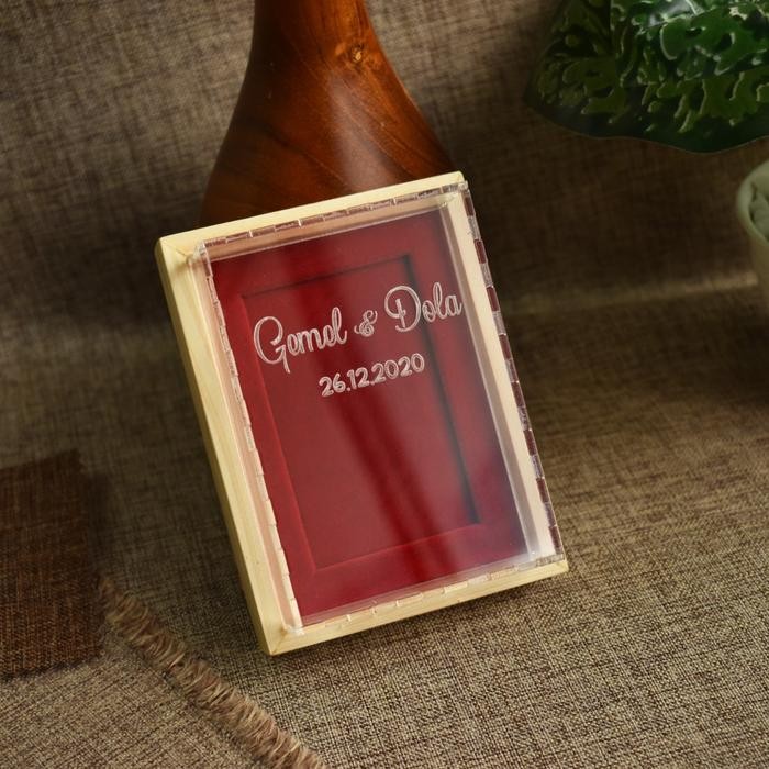 Promo GRATIS GRAFIR - Kotak Mahar Seserahan Tempat Emas Antam Kayu Akrilik - 1 Slot Terlaris