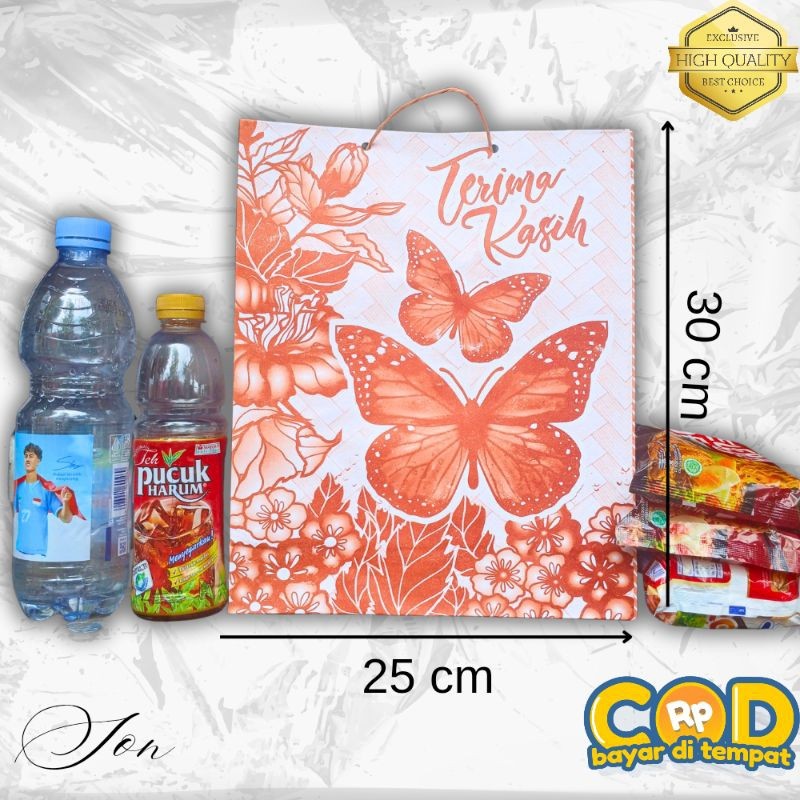 

(ISI 50. UK JUMBO 25×30x8) PAPERBAG MOTIF / TAS KERTAS BATIK / TAS SOUVENIR TERLARIS !! Premium