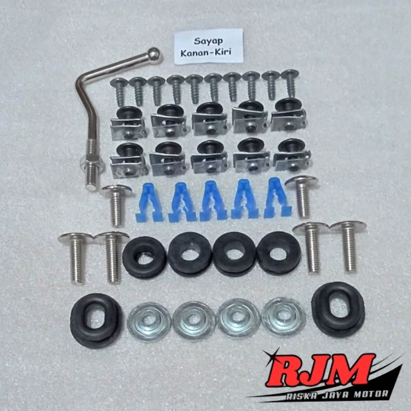 Baut Full Set Cover Bodi Body Sayap Kanan Kiri Honda Supra X 125 Fi Helm In PGM-FI