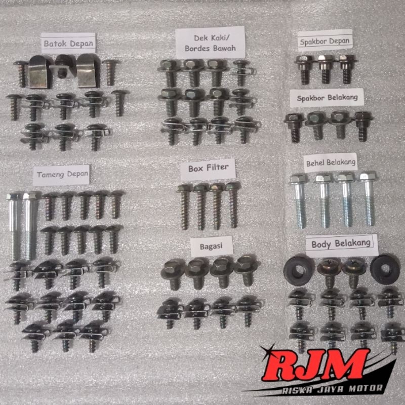 COD / Gratis Ongkir / Baut mio motor / Baut body mio smile / baut body mio sporty / Baut lengkap mio