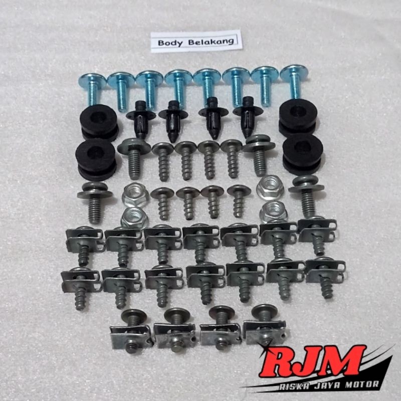 Baut Full Set Cover Bodi Body Belakang Yamaha Fino 125 Fi Blue Core