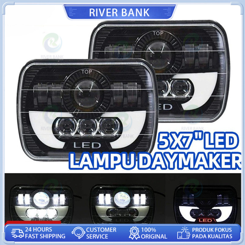 Headlamp Led Kotak 7inch Jeep Katana Feroza L300 - Headlam Kotak/120W Headlamp Lampu Led Kotak 7inch