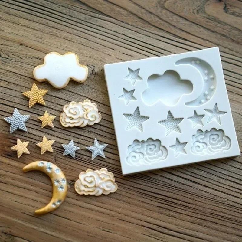 

Handmade Creative Molds Cloud Moon Star Silicone Mold Geometric Pattern DIY Chocolate Candy Molds Cake Decor Candle Soap Mould