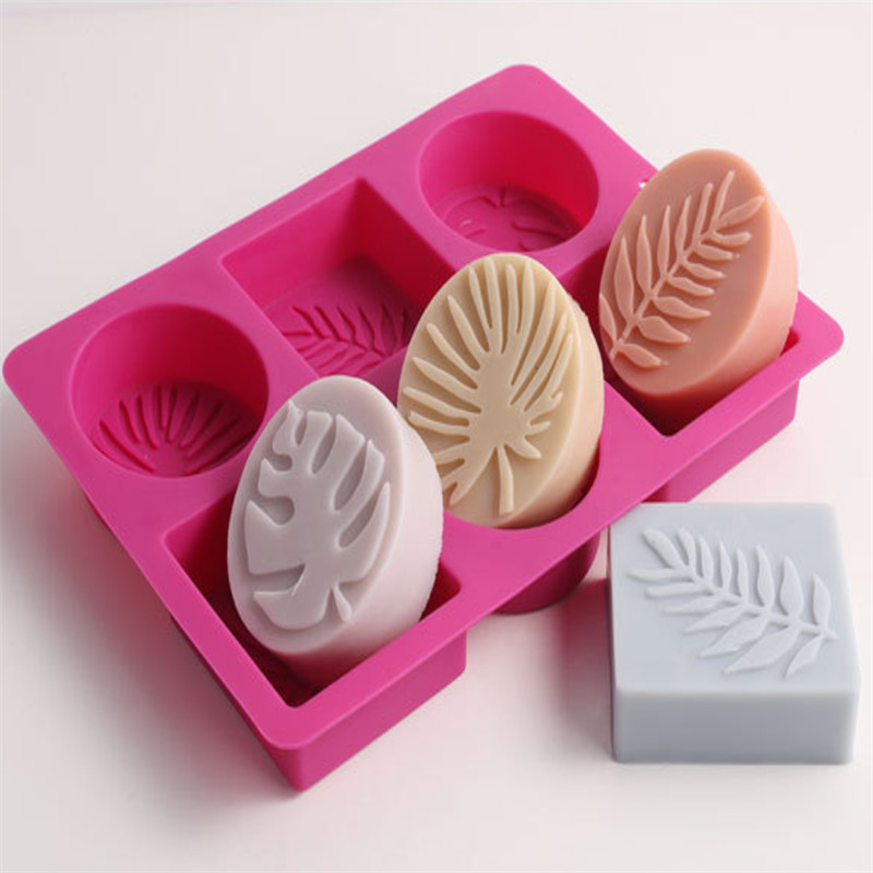 

Round and Square Leaf Silicone Soap Mold Handmade Soap Making Supplies Diy Plaster Resin Candle Material Kit Cake Baking Tools