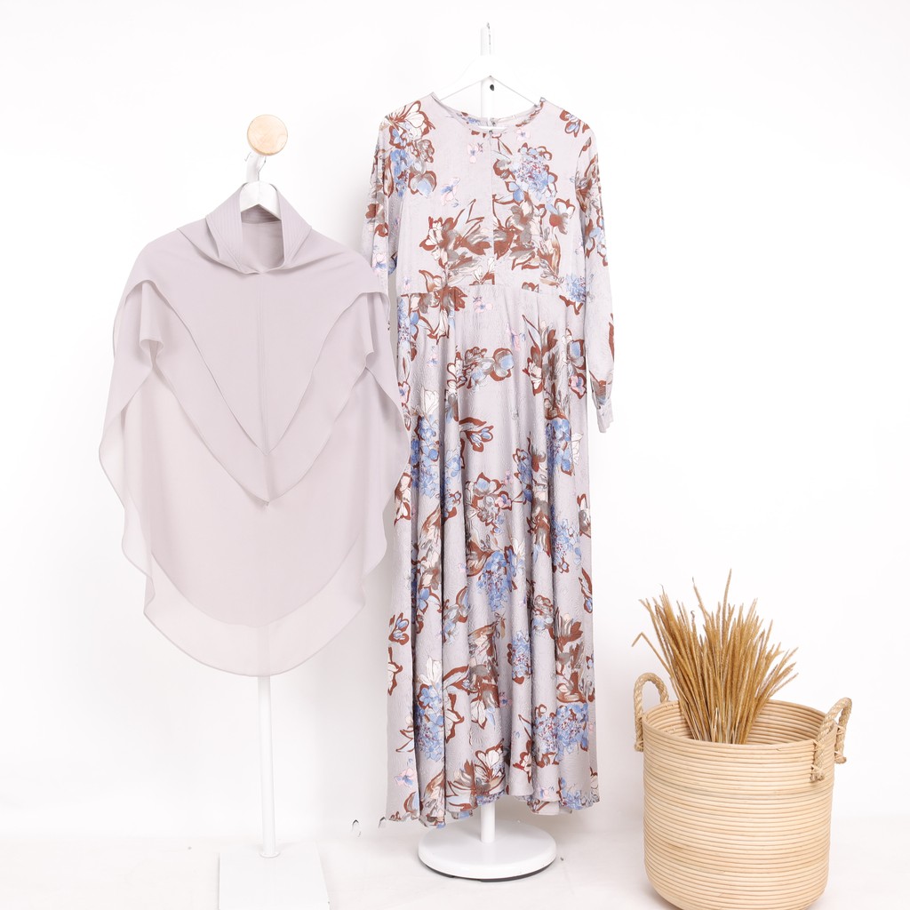Prive Scarf - Dress Prive Ismi Flower Set Khimar Syari Premium by Nadiya