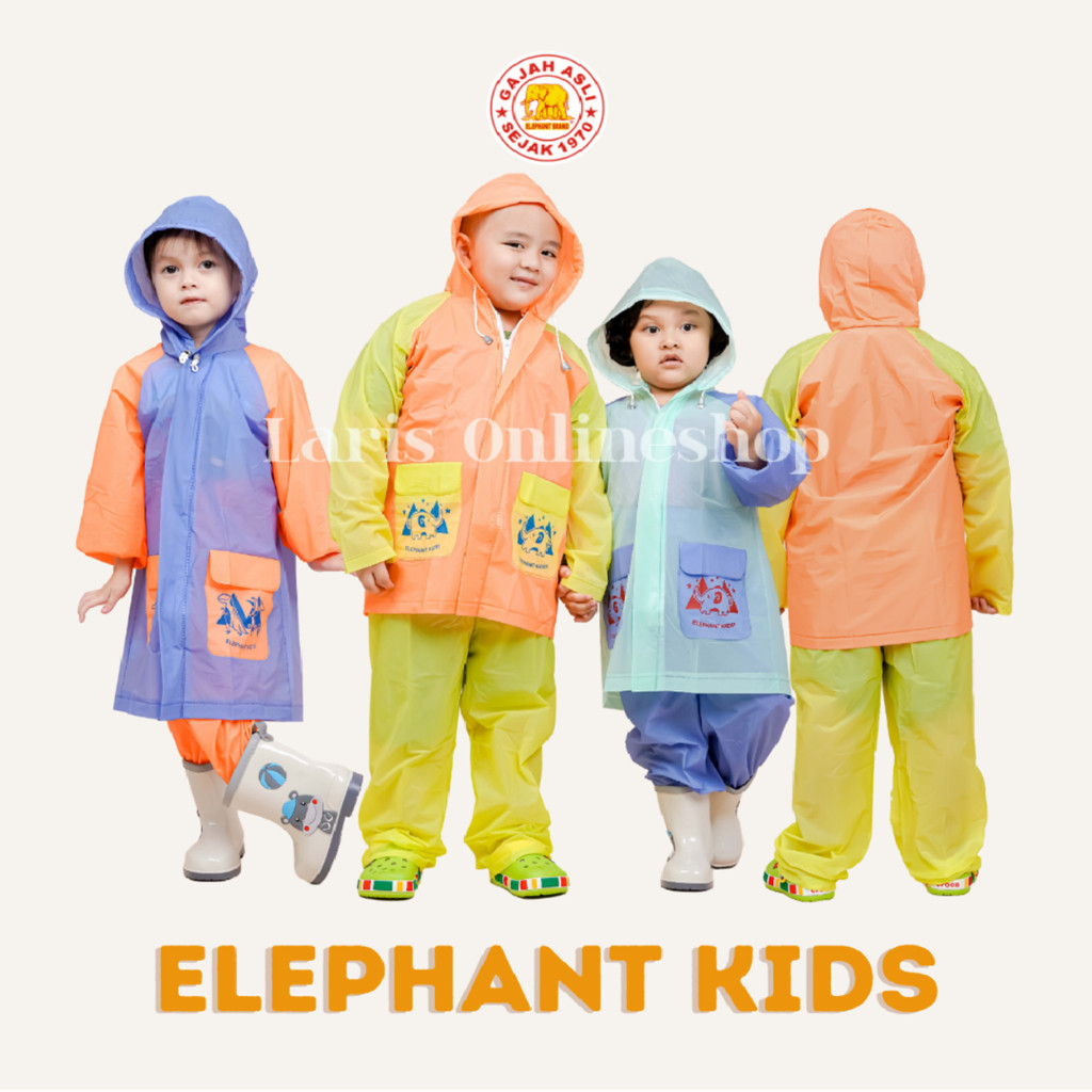 Jas Hujan Anak Elephant Kids / Jas Hujan Anak Merek Gajah / Elephant Brand Jas Hujan/Terbaru