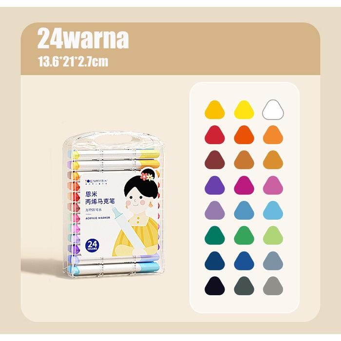 

【M-MT】SALE!!! Pena Marker Akrilik Untuk Anak Dan Pelajar, 24/48/60/80 Warna, Tidak Tembus Dan Dapat Ditumpuk - 24 Warna