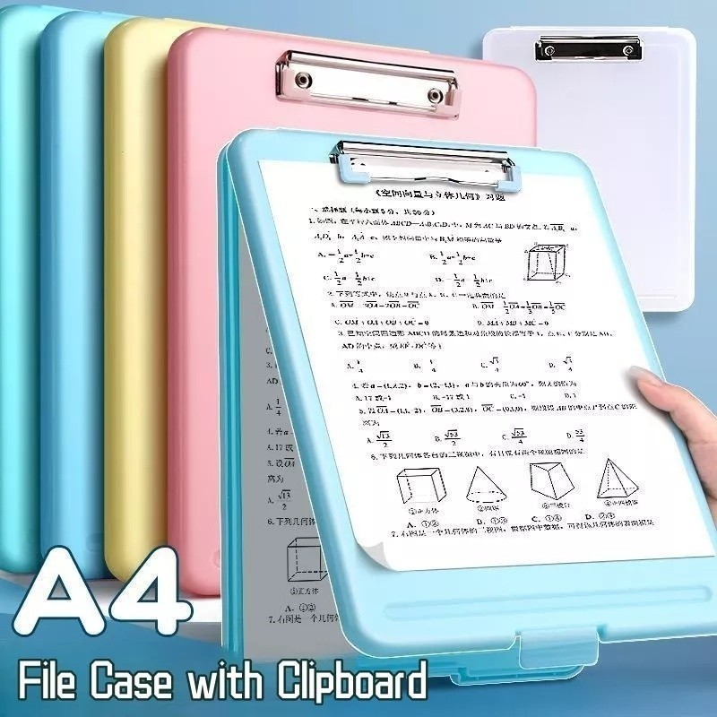 

A4 2 In1 Clipboard + Storage Alas Papan Ujian Papan Jalan Klip Kertas Ujian Clipboard Clip Board