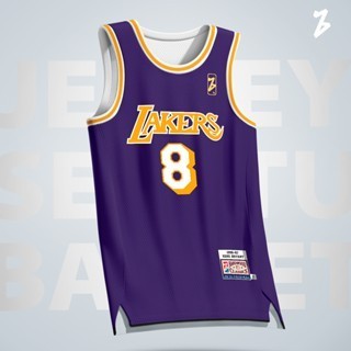 Jersey Basket Bryant Lakers #8 UNGU – Swingman Baju Kaos AtasanCO