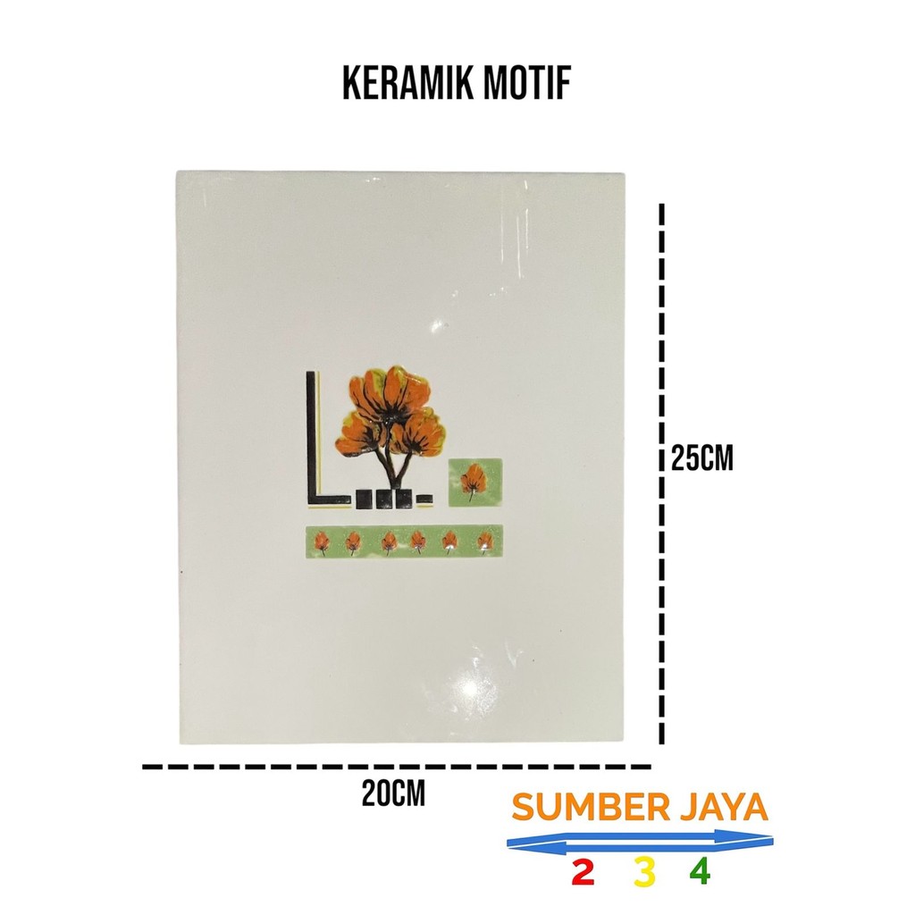 Keramik Lantai 20x25 motif Bagus Daun Mapel Orange/ Keramik Dinding 20x25 Motif Lucu TERMURAH