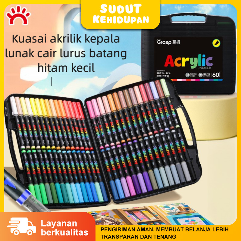 

Grasp Spidol Akrilik 60 Warna - Marker Anak Aman Warna Tidak Pudar & Bisa Ditumpuk