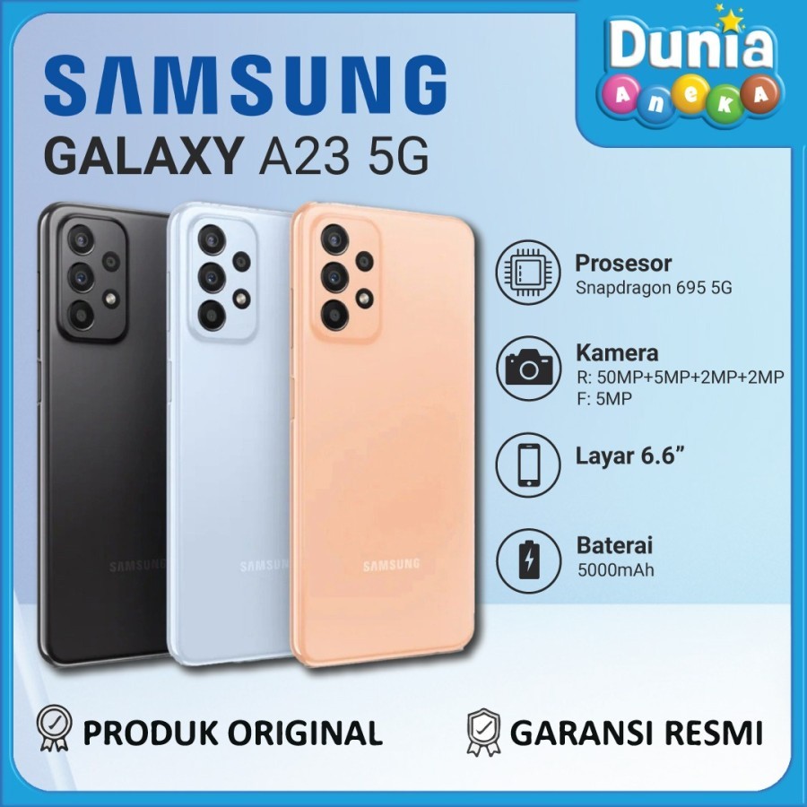 HP Samsung Galaxy A23 5G 6GB/128GB - Layar 6.5", Kamera 50MP, Baterai Awet - Garansi Resmi