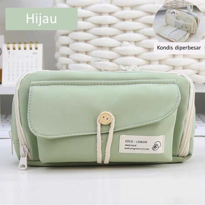 

TREND~[Terlaris] TEMPAT PENSIL KOREA MULTI SEKAT UKURAN BESAR Alat Tulis - PNSL COCO LMN- HIJAU