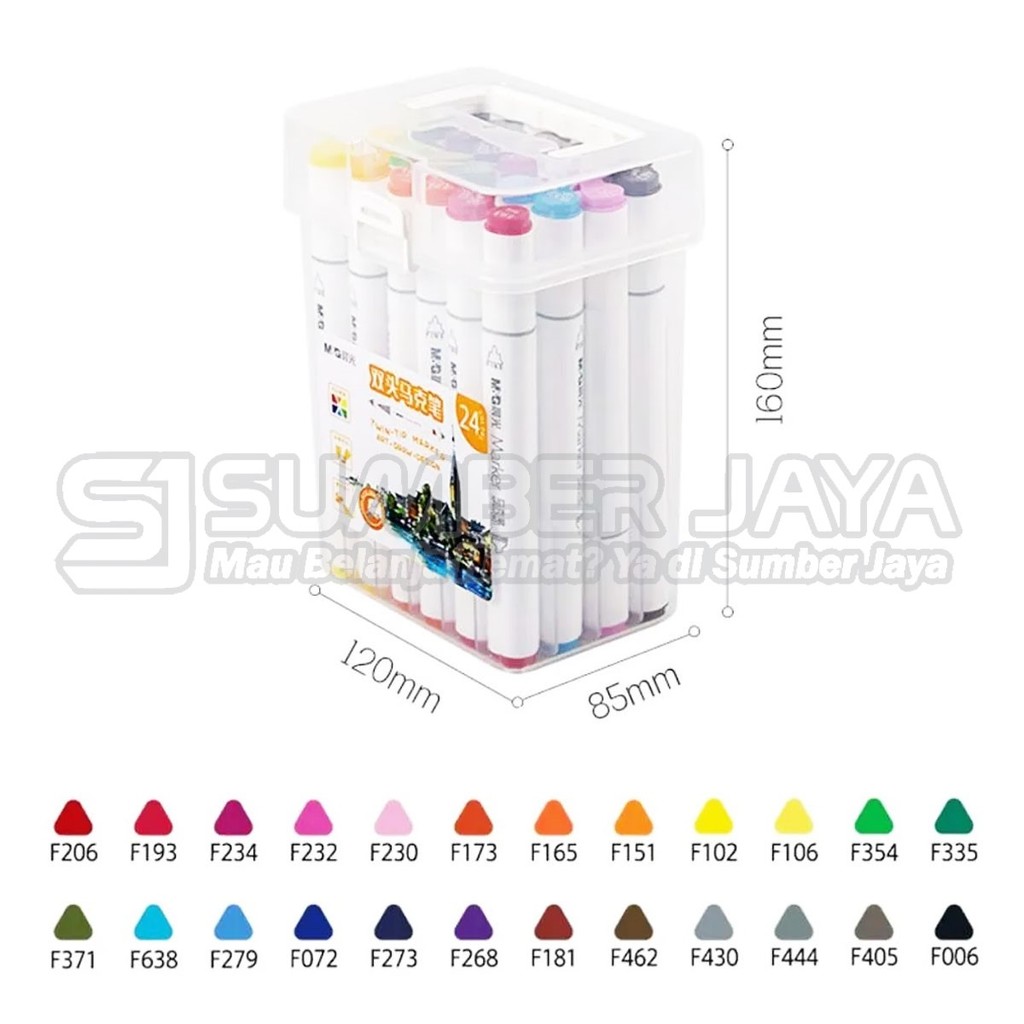 

ALAT MELUKIS Spidol Warna 2 Sisi Marker M&G APMV0901/0902/0903/0907 Isi 24/36/48/108 Warna BEST SELLER