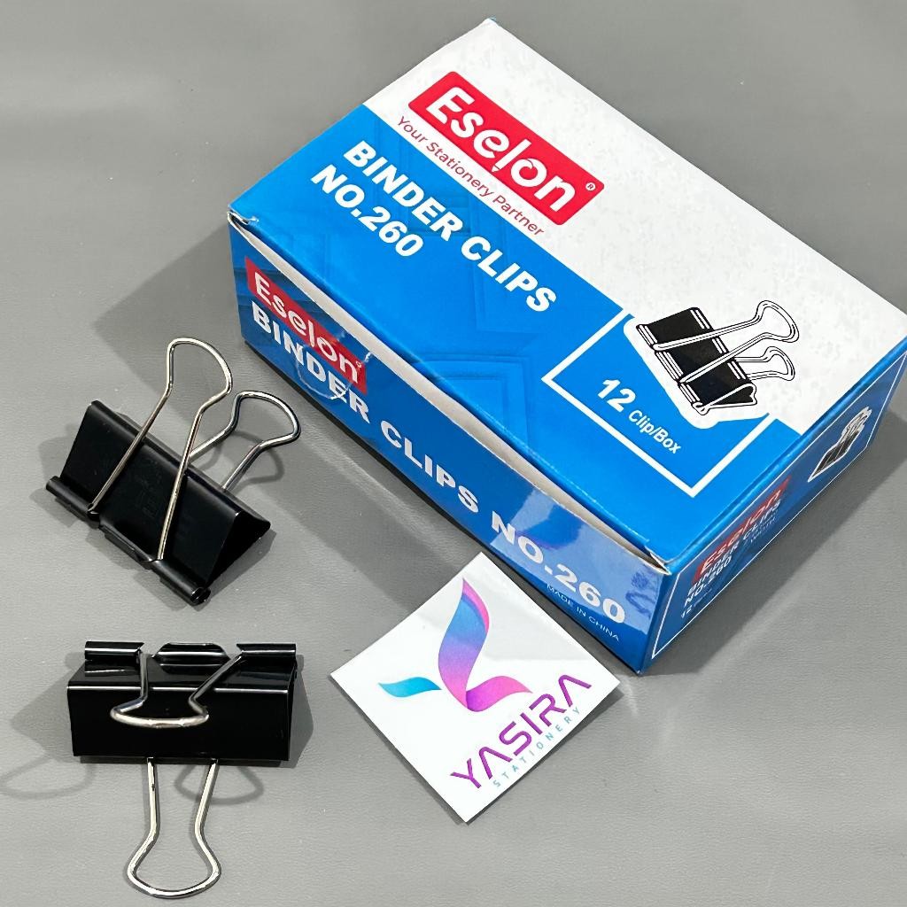 

SATU LUSIN Binder Clip Penjepit Kertas Hitam No. 260