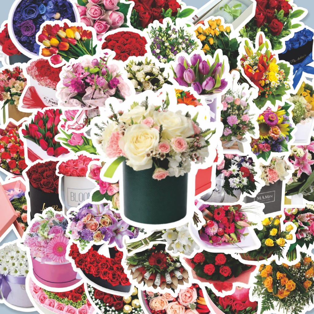 

100PCS Lucu Stiker Flowers Bloom / Bunga Mekar Stiker Aesthetic Stiker Anti Air Stikers Berperekat Waterproof sticker decal buat Motor Helm Buku Journal Koper Casing HP Laptop Botol Minum Hadiah anak