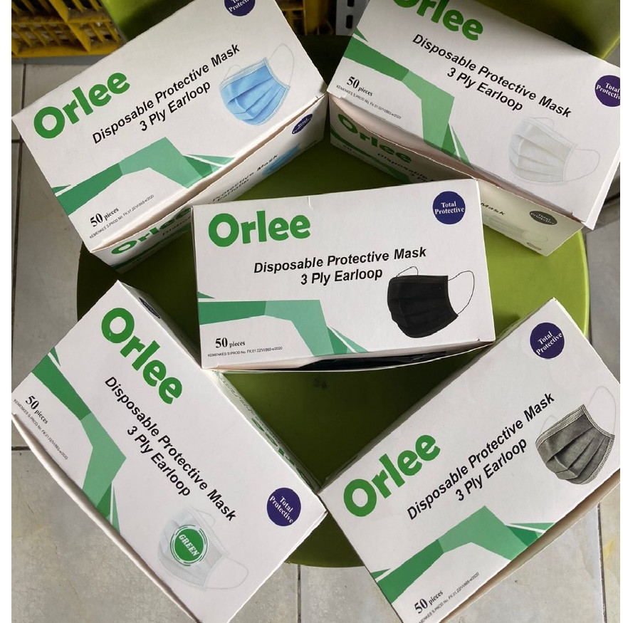 Masker ORLEE ORLE Populer 3 ply 3Ply Putih 1 Koli (40Box)#Masker ORLEE ORLE Populer 3 ply#