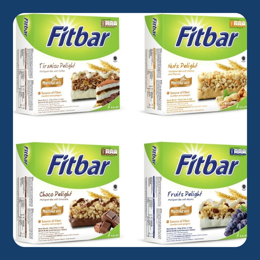 

Fitbar Cemilan Instan Untuk Diet 1 box isi 5pcs x 20 gram