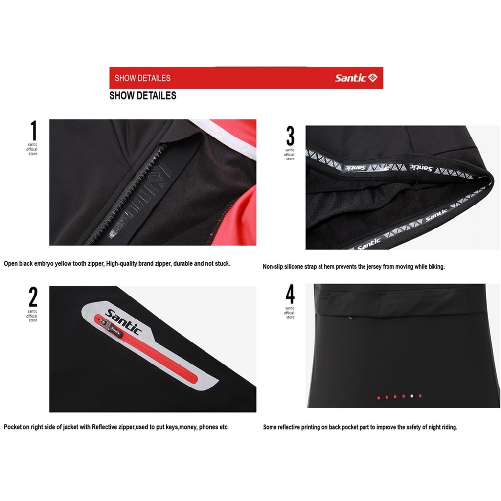 BESTPROMO Jersey Sepeda SANTIC WM0C01113 SANTIC Cycling Jersey Lengan Panjang