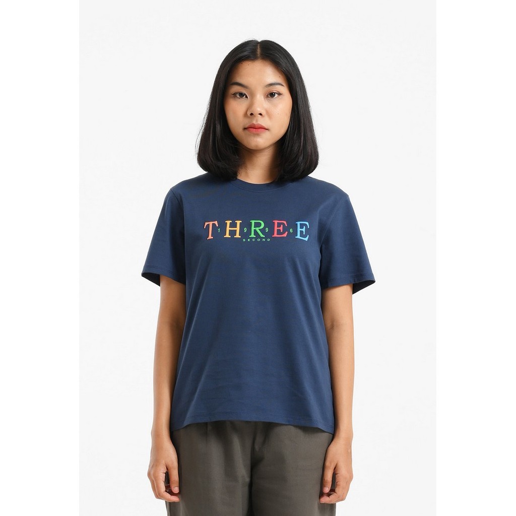 3Second Women's T-Shirt Short Sleeve Regular Fit Cotton Logo Script Marvel 021224