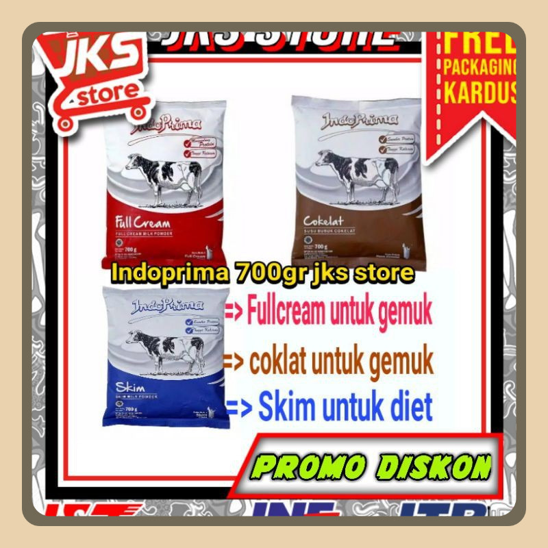 

(PROMO) Indoprima 700 gram Coklat , Fullcream dan Skim gemuk badan diet badan