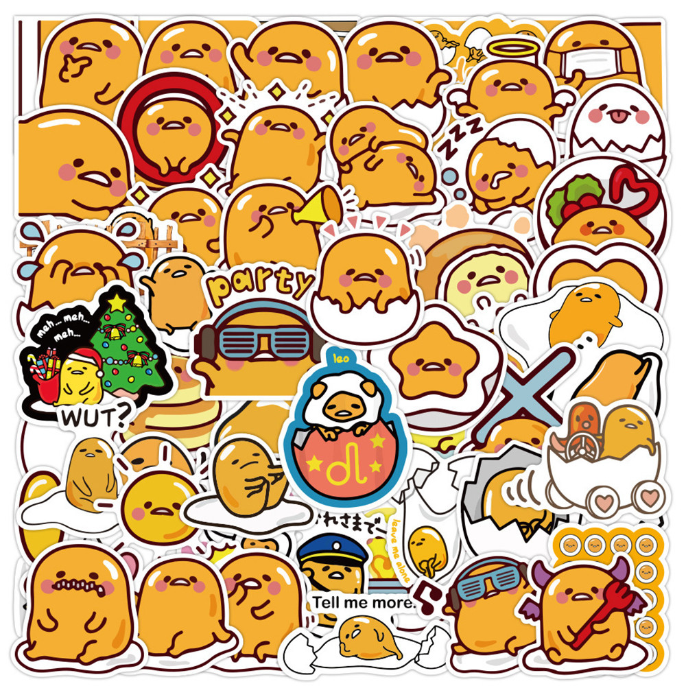 

10/30/50/120pcs Sanrio Kawaii Gudetama Decoration Stickers DIY Laptop Phone Scrapbook Water Bottle Decoration Sticker Kids Toys