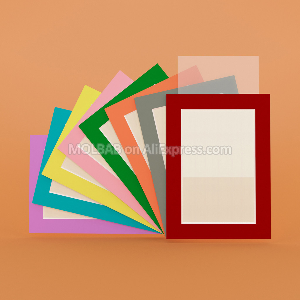 

Paperboard Picture Frame Dark Red/Gray/Orange/Green/Pink/Yellow/Blue/Purple Mat Board Wall Mounted Photo Décor DIY Paper Crafts