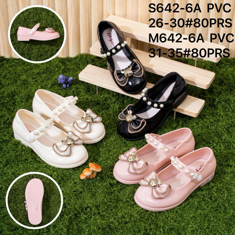 S642 - 6A Sepatu karet anak motif pita cantik Pansus Import Anak