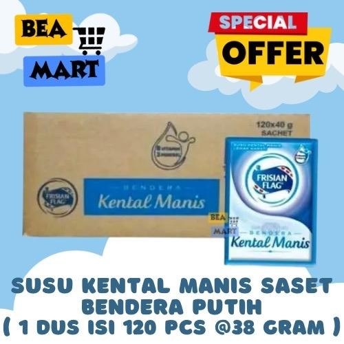 

Frisian Flag Bendera PUTIH 1 Dus Isi 120 SASET x 37gr | SKM Susu Kental Manis Original / Vanilla 1 Karton Isi 20 Renceng 37 gr gram