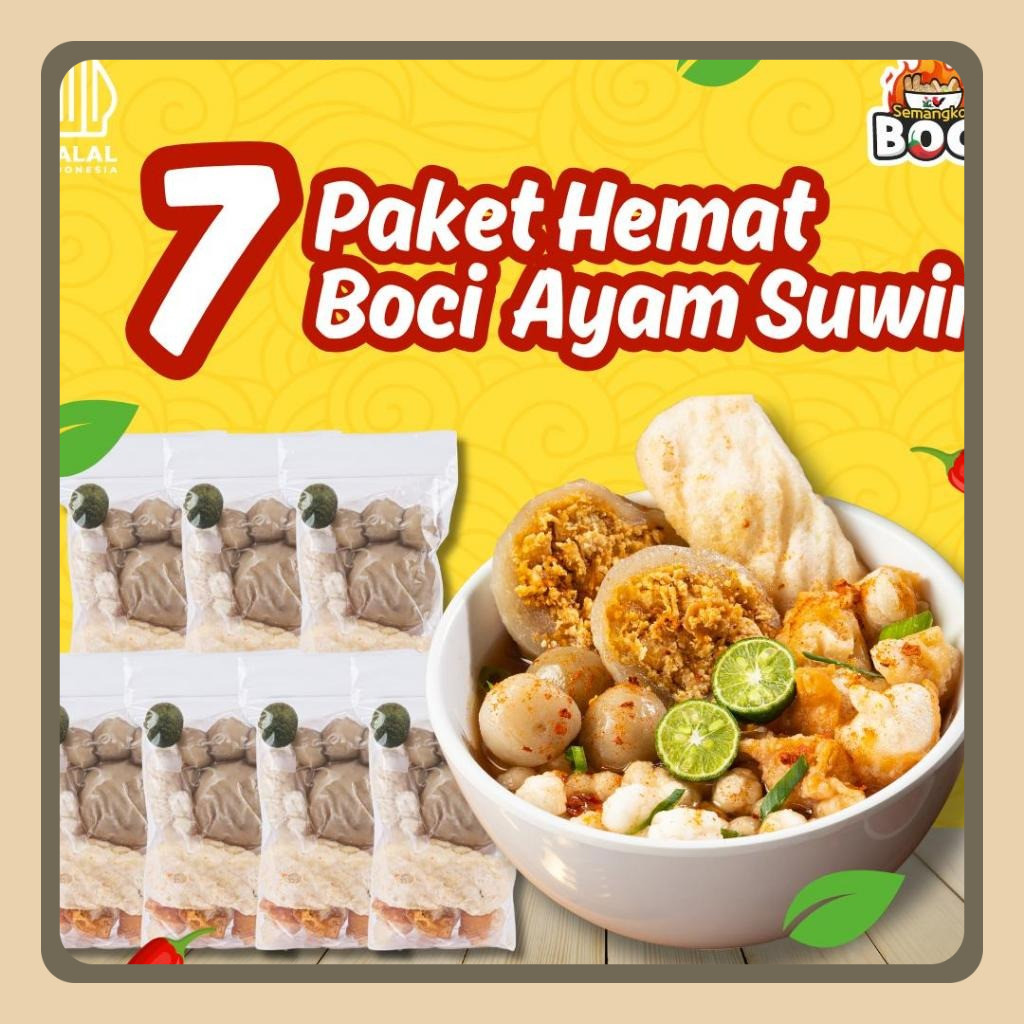 

[Paket Hemat 7 Bungkus] Semangkok Boci - Boci Baso Aci Ayam Suwir 7 Pcs | Bakso Aci Ayam Suwir 7 Pcs