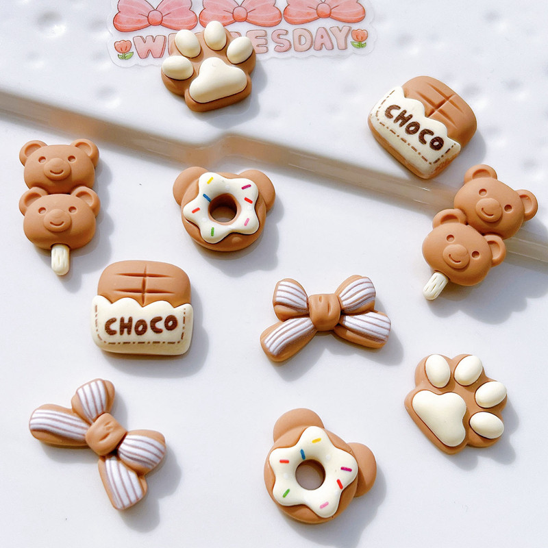 

10 Pcs New Lovely Mini Cartoon Cat's Paw, Bear Resin Cabochon Scrapbook Diy Jewellery Hairpin Accessories Decorate Craft